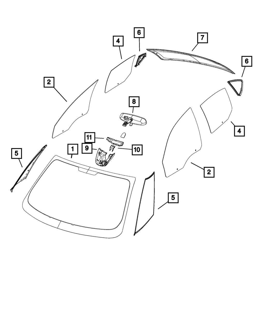 Inside Rear View Mirror - Mopar (5NE25MS7AA) - view 5
