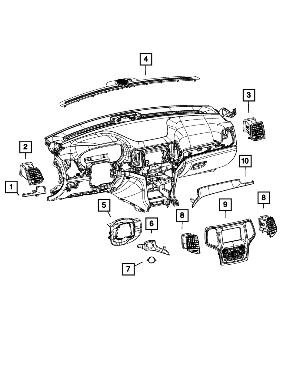 Instrument Panel Applique - Mopar (5QW52AAAAB) - view 6