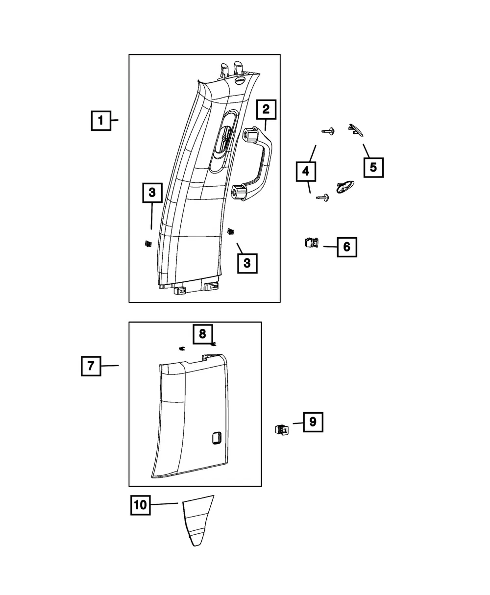B Pillar Lower Trim Panel, Left - Mopar (5RH57LV5AC)