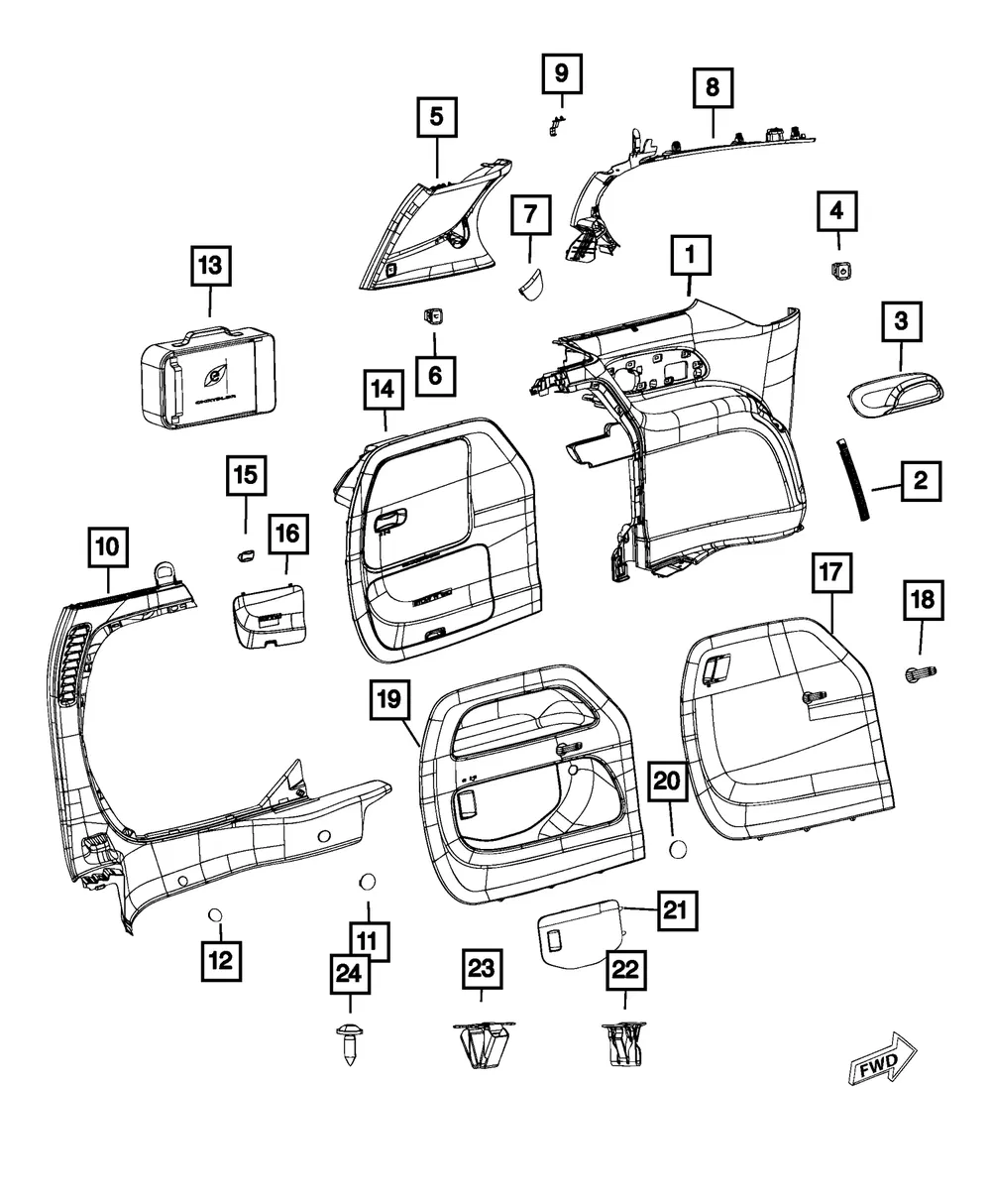 Cargo Door Panel - Mopar (5SP35PD2AN) - view 7