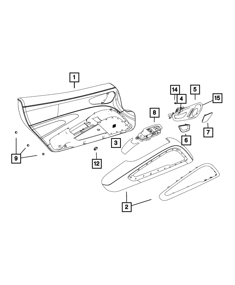 Front Door Trim Panel, Right - Mopar (5XQ641V5AA) - view 7