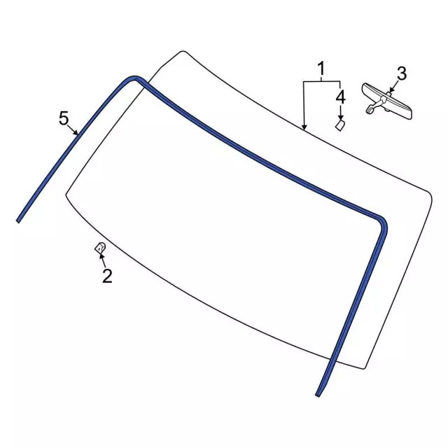 Windshield Molding - Ford (5c2z1503144aa) - view 12