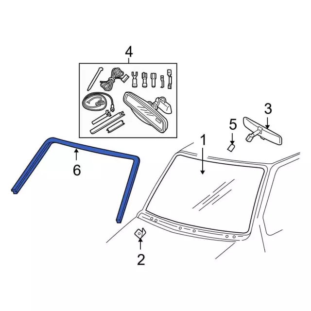 Windshield Molding - Ford (5c2z1503144aa) - view 3