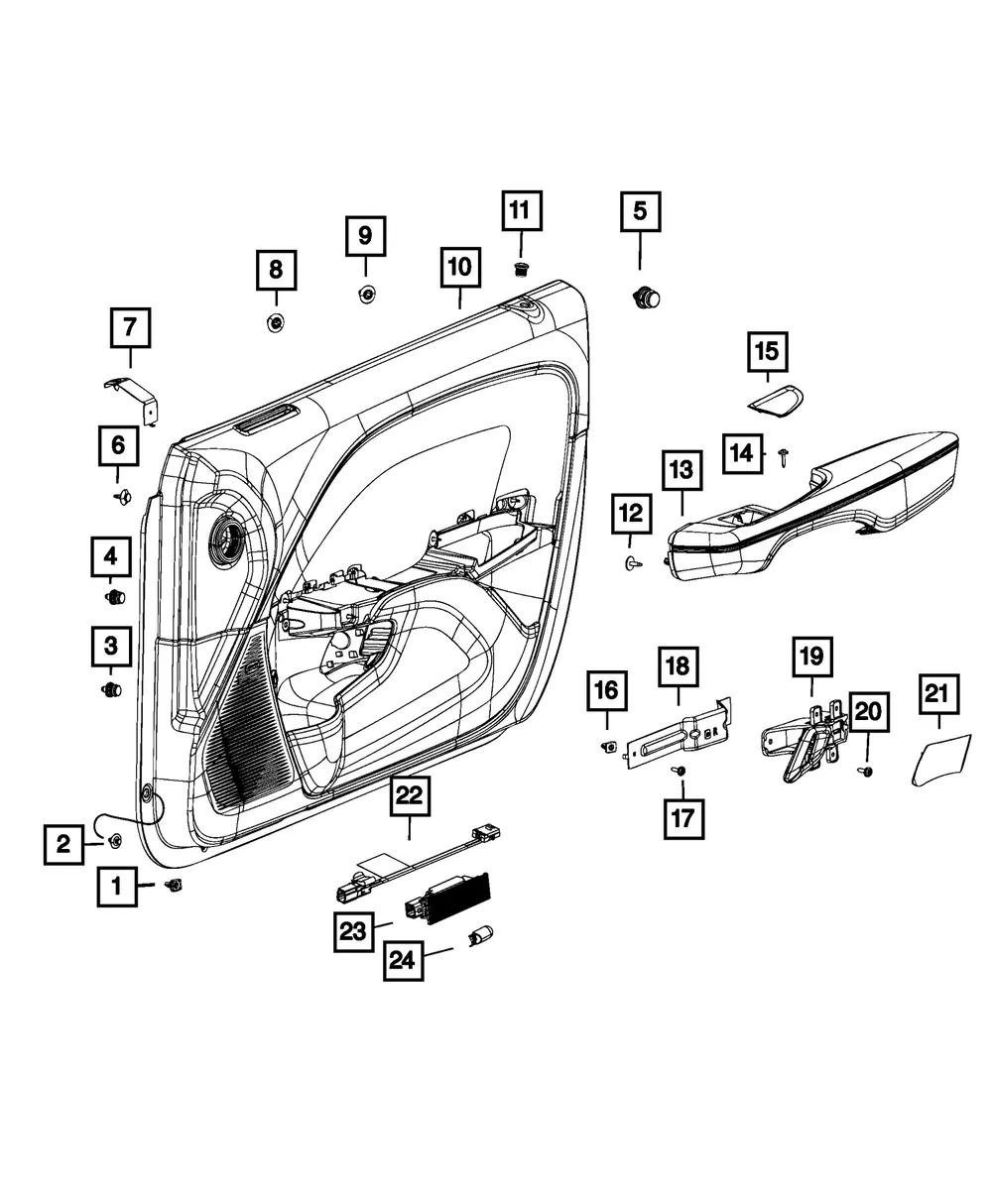 Release Handle Bezel Cover, Right - Mopar (5np60lk5aa)