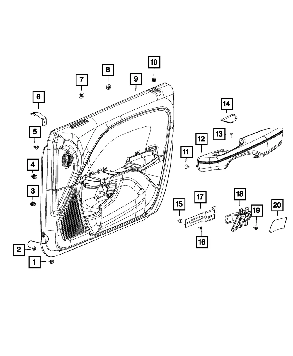 Release Handle Bezel Cover, Left - Mopar (5np61lk5aa)