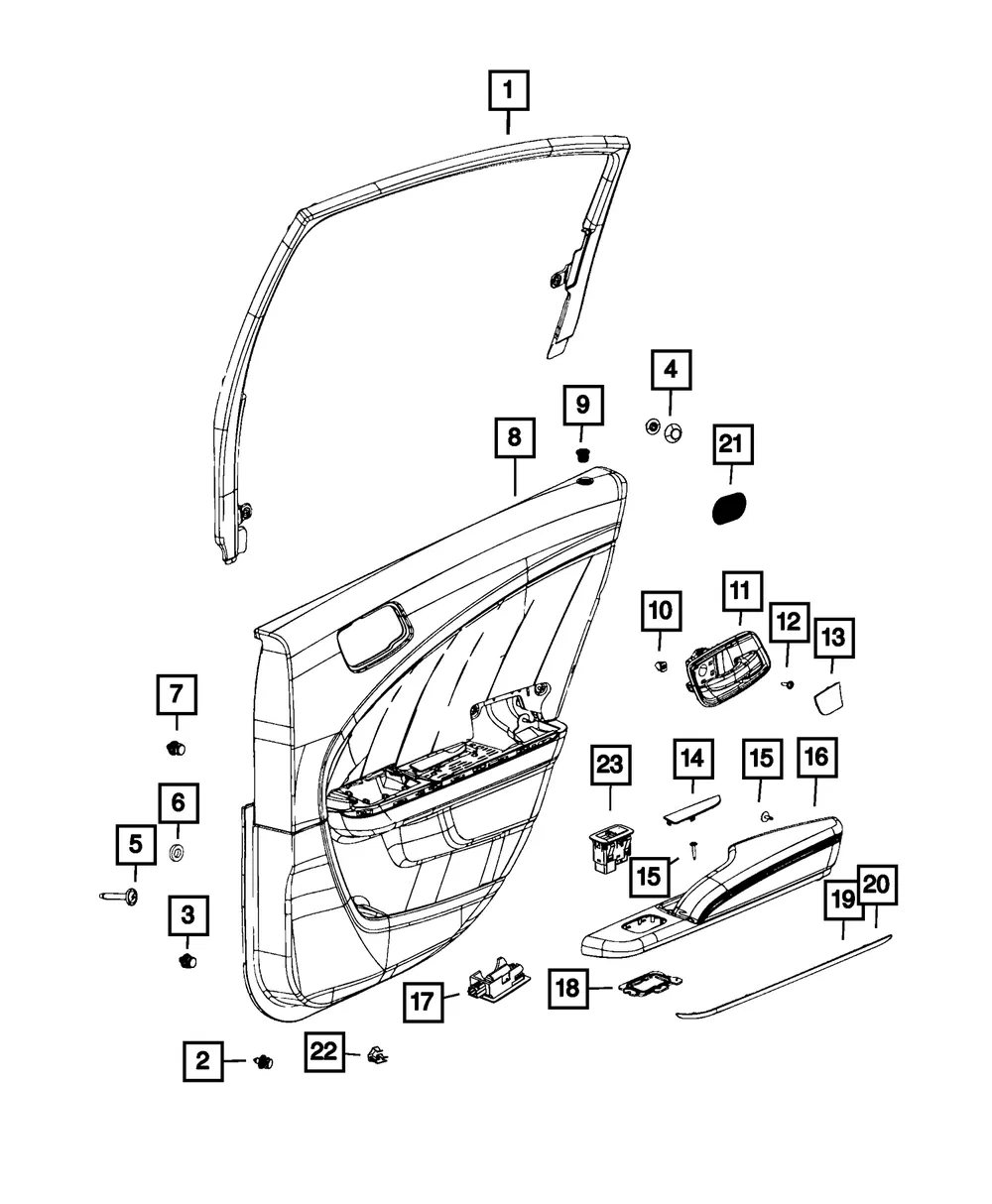 Inside Remote Control Handle, Left - Mopar (5pf59dx9af) - view 9