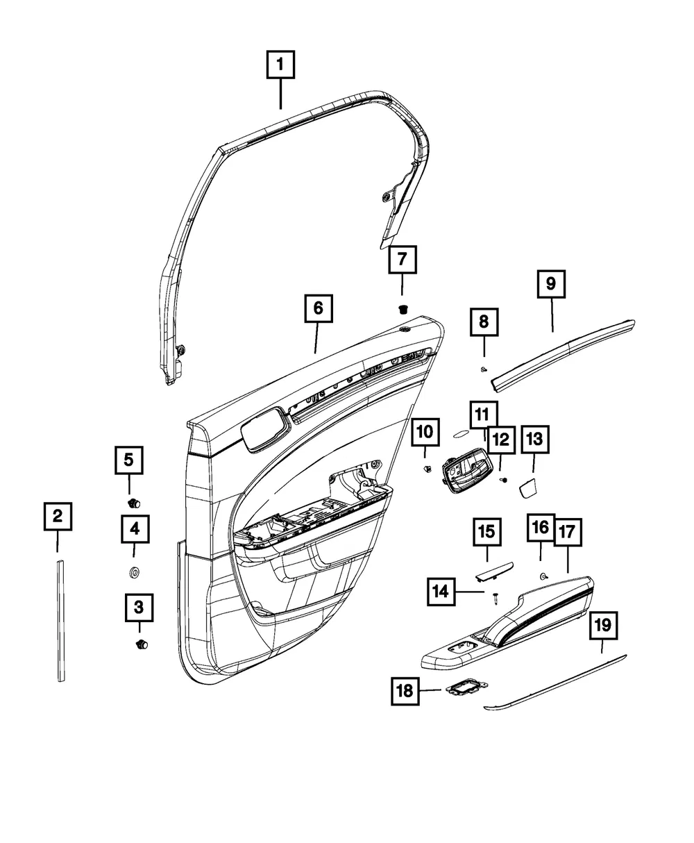 Inside Remote Control Handle, Right - Mopar (5pf60dx9af) - view 13