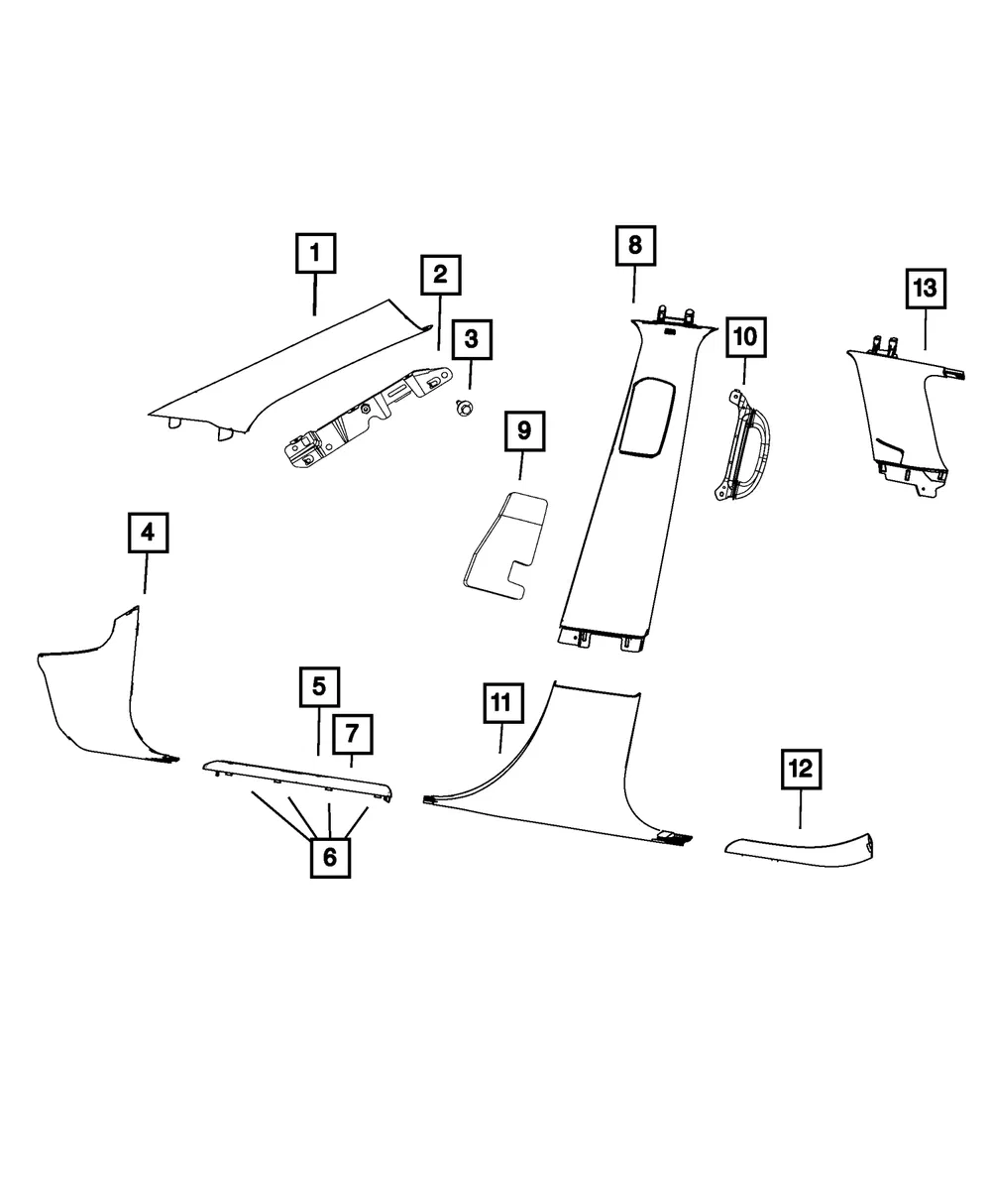 A Pillar Molding, Left - Mopar (5vp03hl1ac)