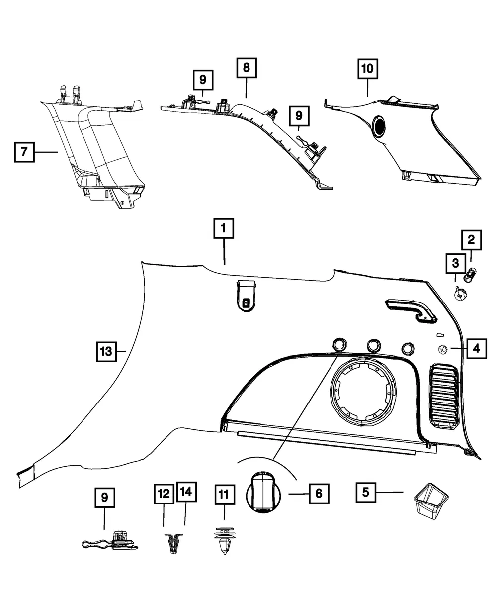 Rear Header Molding, Right - Mopar (5vp08hl1ab) - view 4