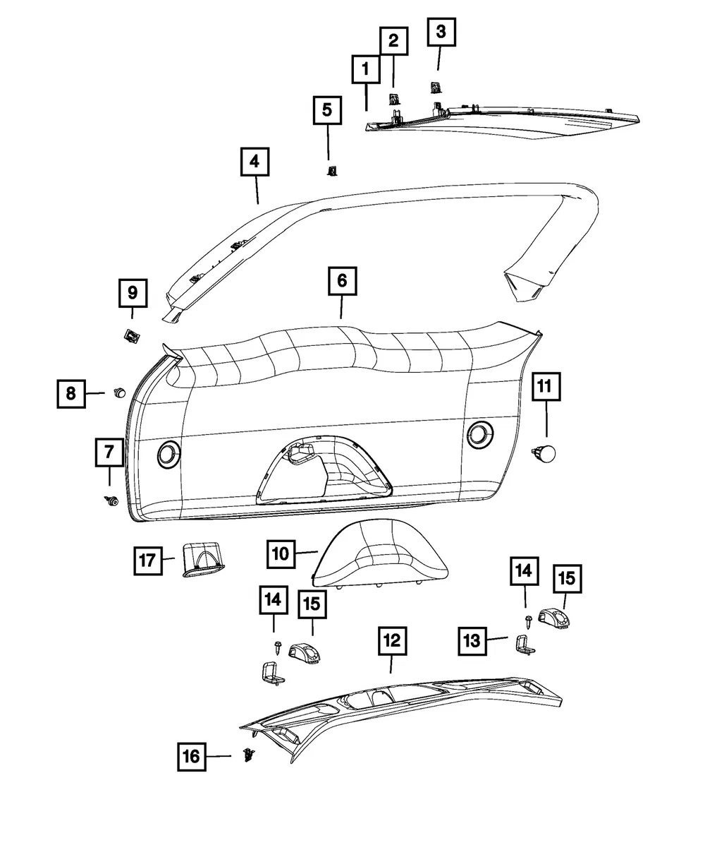 Rear Header Molding - Mopar (5vp20lc5aa) - view 4