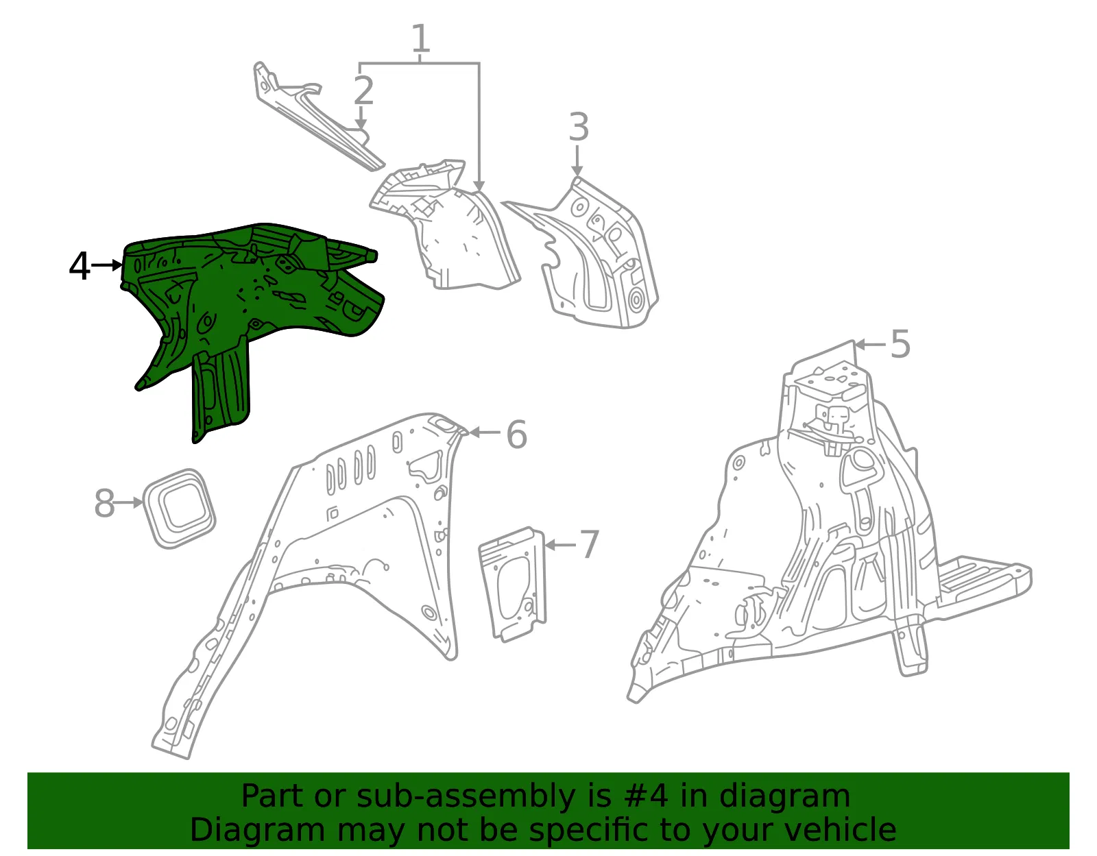 Driver Side Quarter Inner Panel - GM (60003512) - view 3