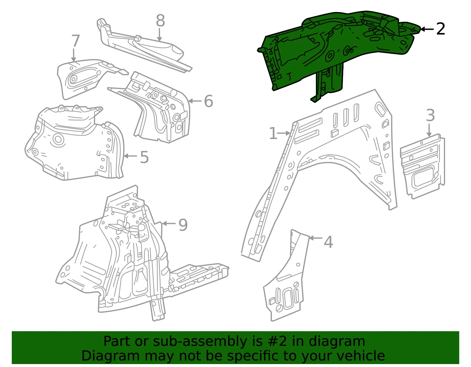Inner Quarter Panel - GM (60008312) - view 3