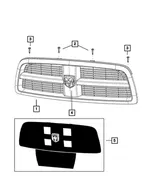 Radiator Grille - Mopar (68001468AB) - view 29