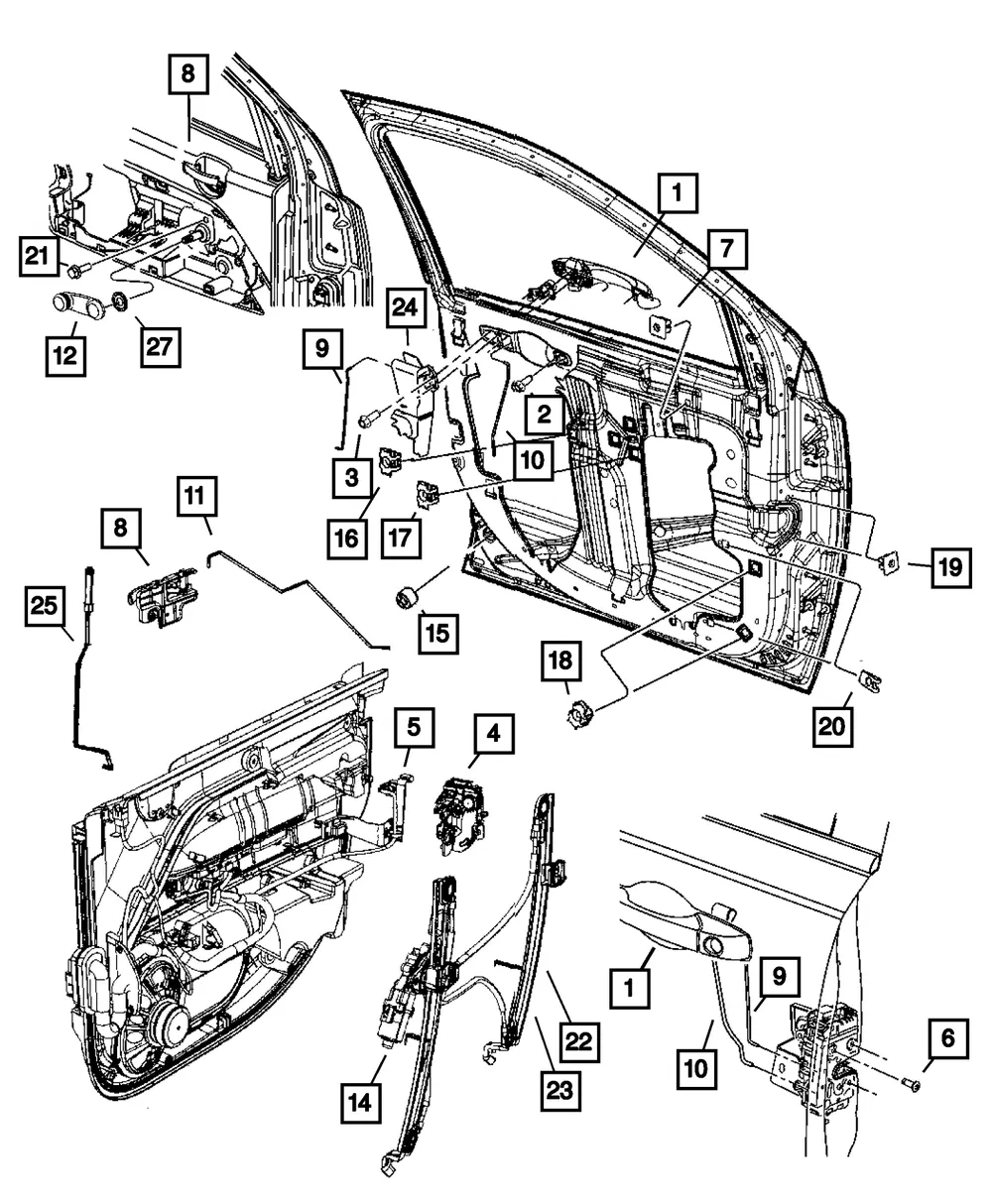 Window Regulator - Driver's Side (LH) - Mopar (68002897AA) - view 8