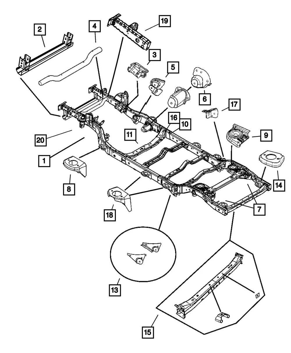 B/C-Pillar Bracket, Left - Mopar (68026085AA) - view 7