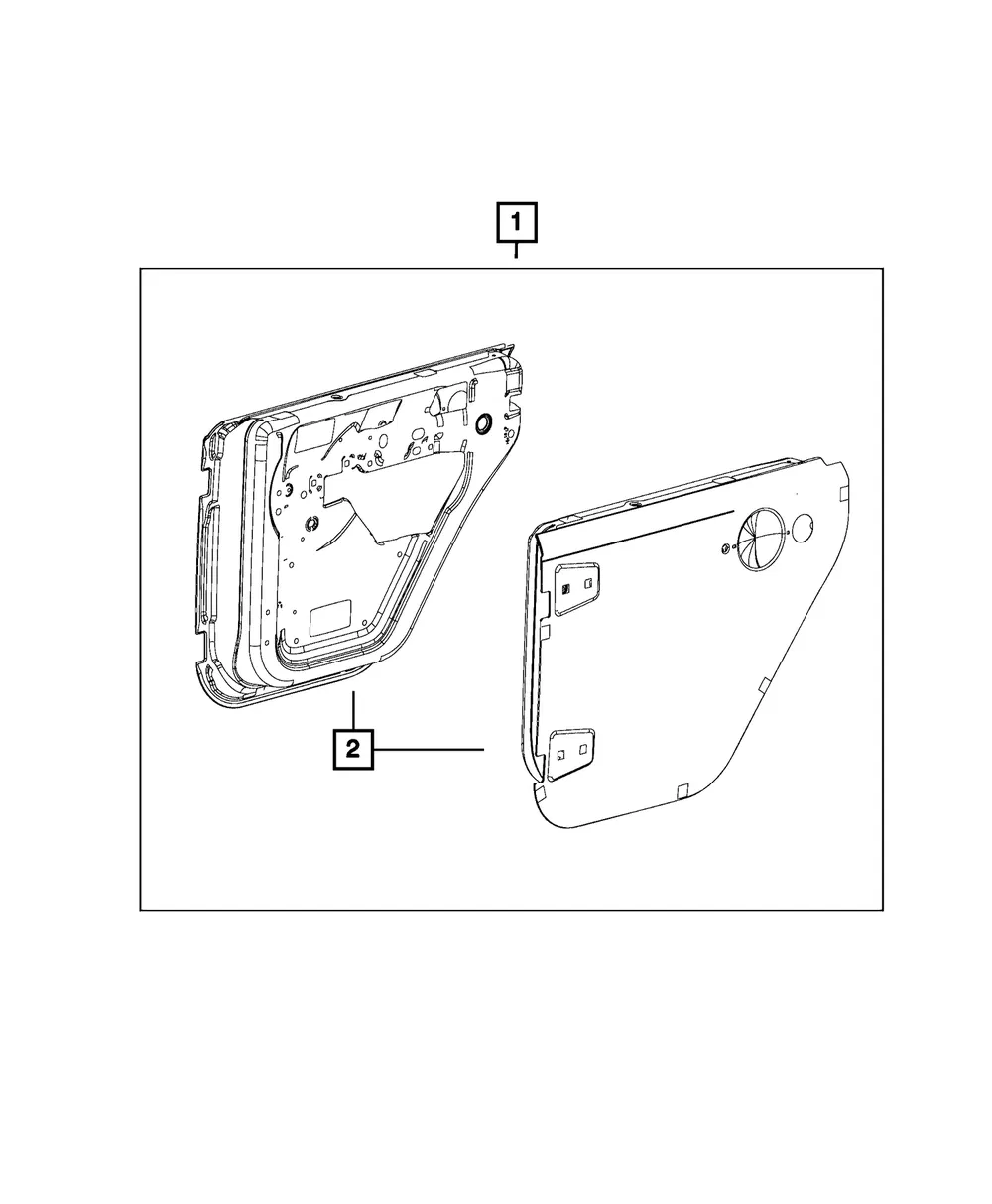 Door Shell - Passenger Side (RH) - Mopar (68028608AC)