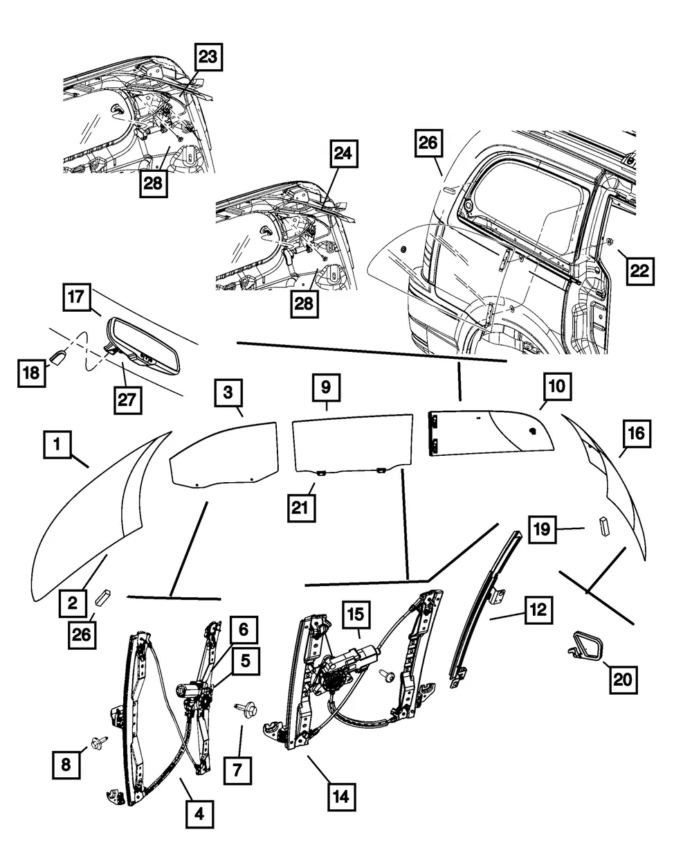 Window Regulator - Driver's Side (LH) - Mopar (68030719AA) - view 7