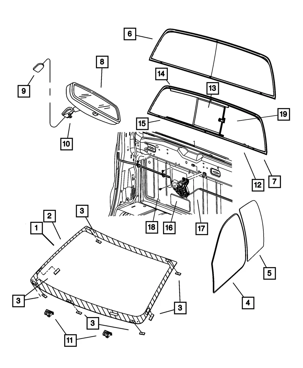 Windshield - Mopar (68030844AA) - view 3