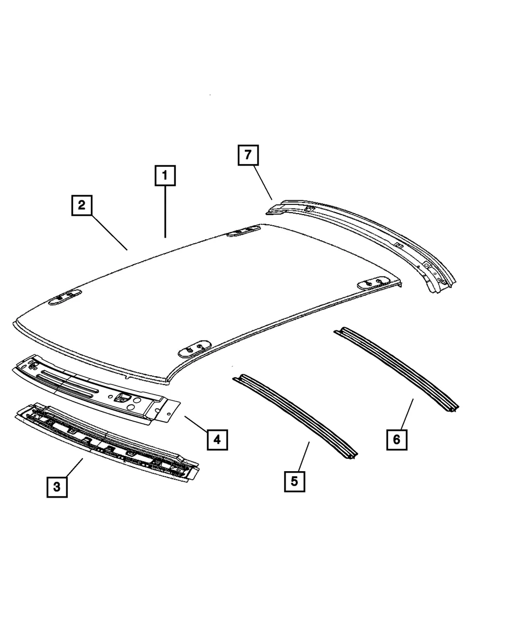Roof Rear Header - Mopar (68037693ab)