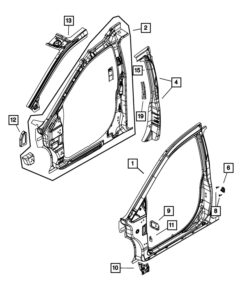 B-Pillar Insert, Right - Mopar (68053660ac)