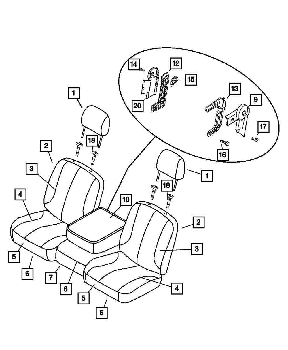 Latching Hinge - Mopar (68057607ab)