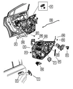 Door Handle Bracket, Left - Mopar (68060191aj) - view 4