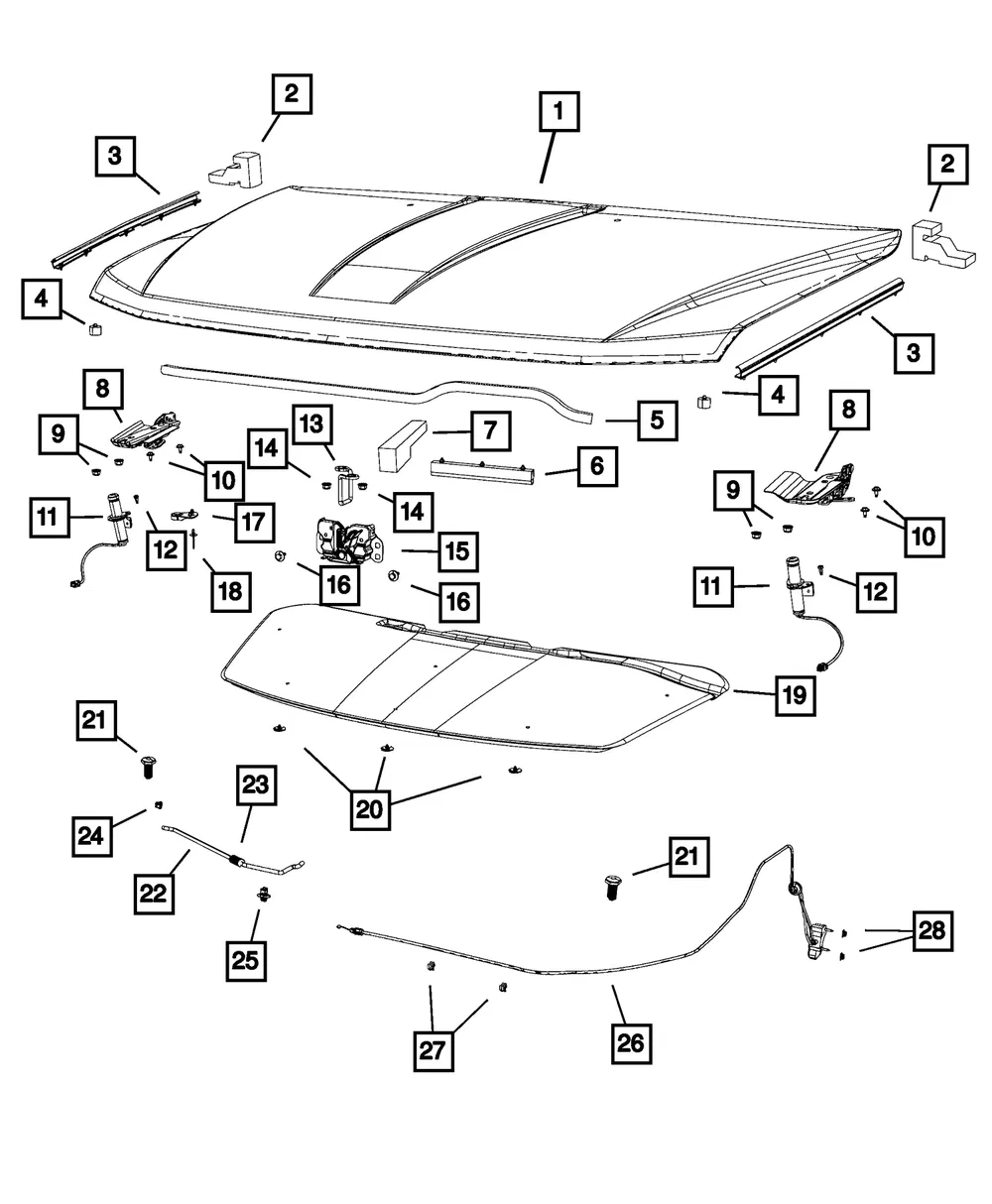 Hood Hinge, Left - Mopar (68066455ag)