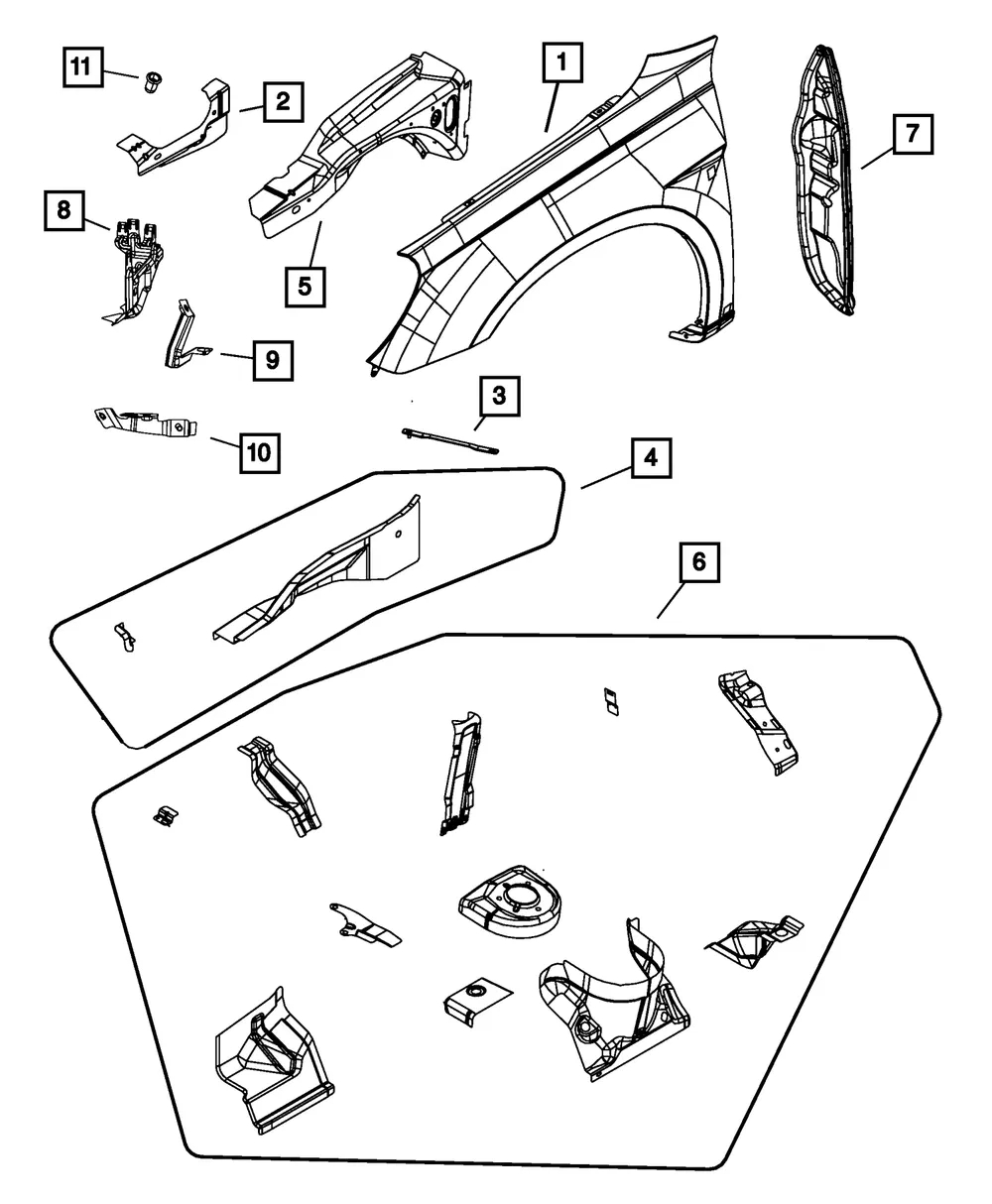 Fender Nose Bracket - Mopar (68079076ab) - view 3