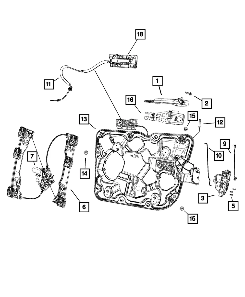 Inside Handle To Latch Cable - Mopar (68079300AB) - view 7