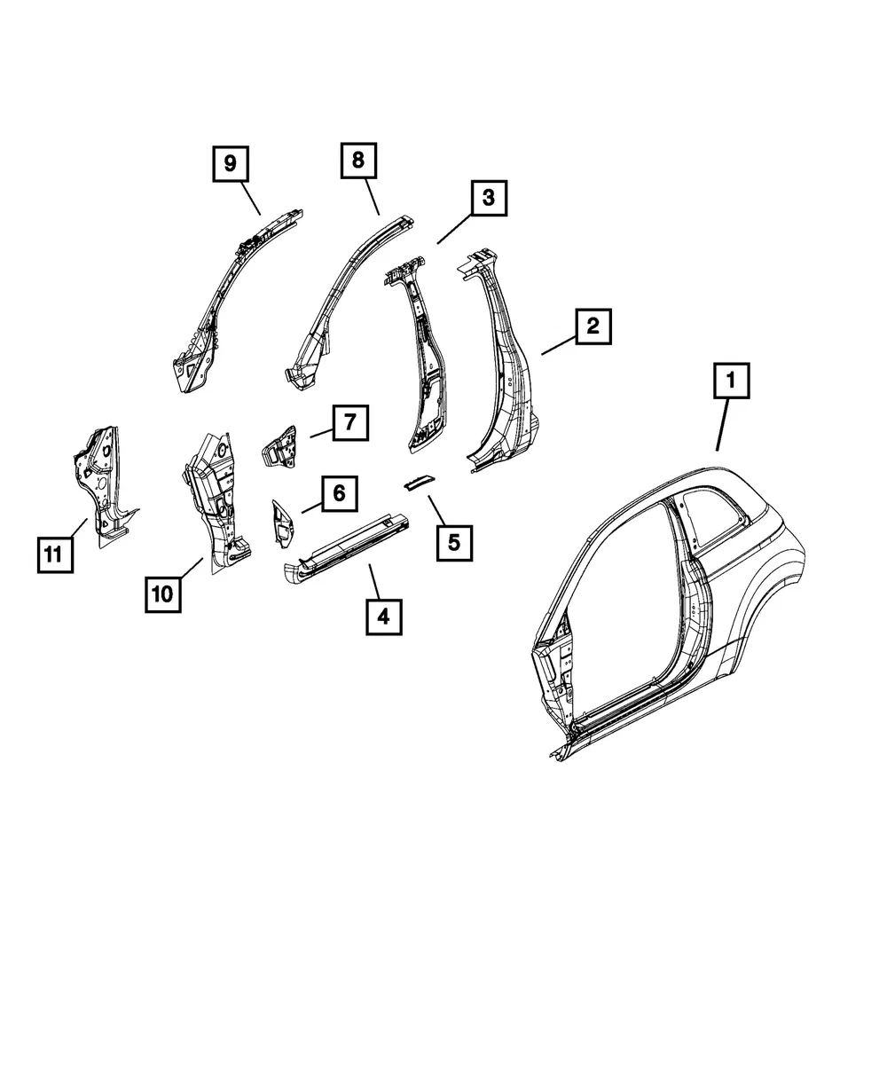 Windshield Side Frame, Left - Mopar (68084217af)