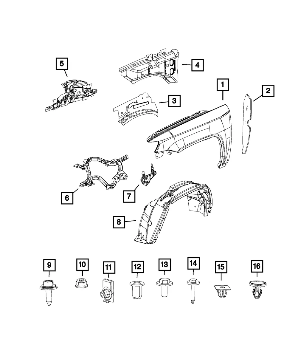 Fender - Driver's Side (LH) - Mopar (68085303AB) - view 6