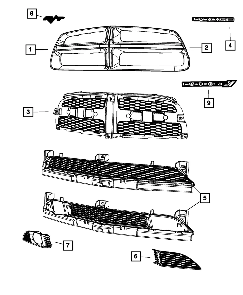 Radiator Grille - Mopar (68092602AA) - view 16