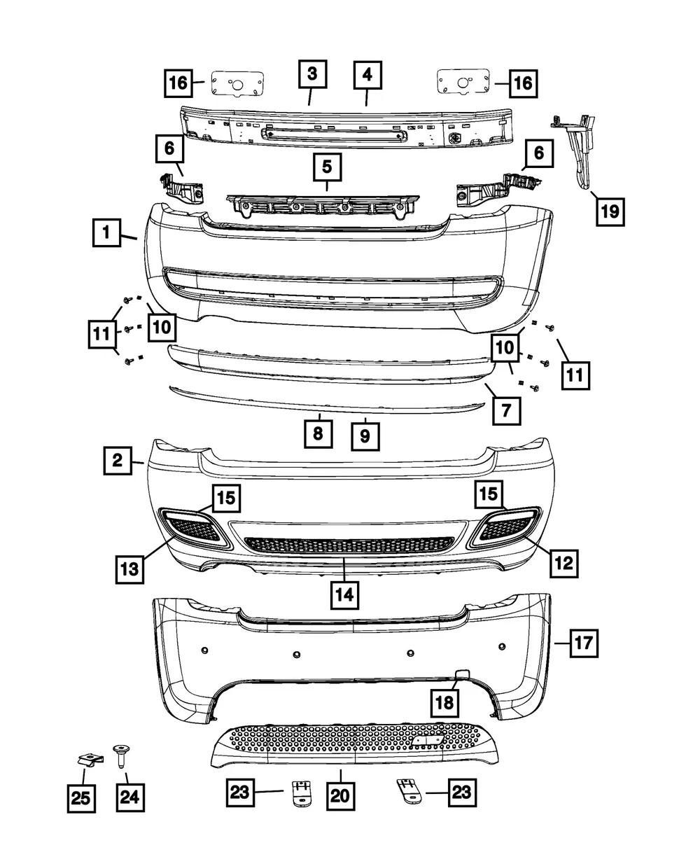 Rear Fascia - Mopar (68104143ab)