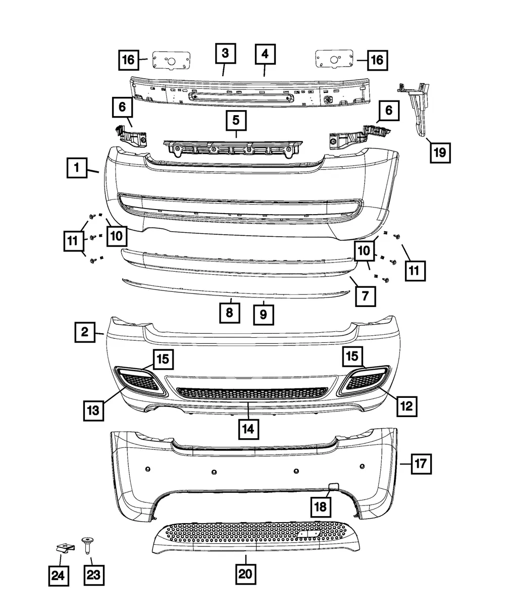 Rear Fascia - Mopar (68104167ab) - view 3