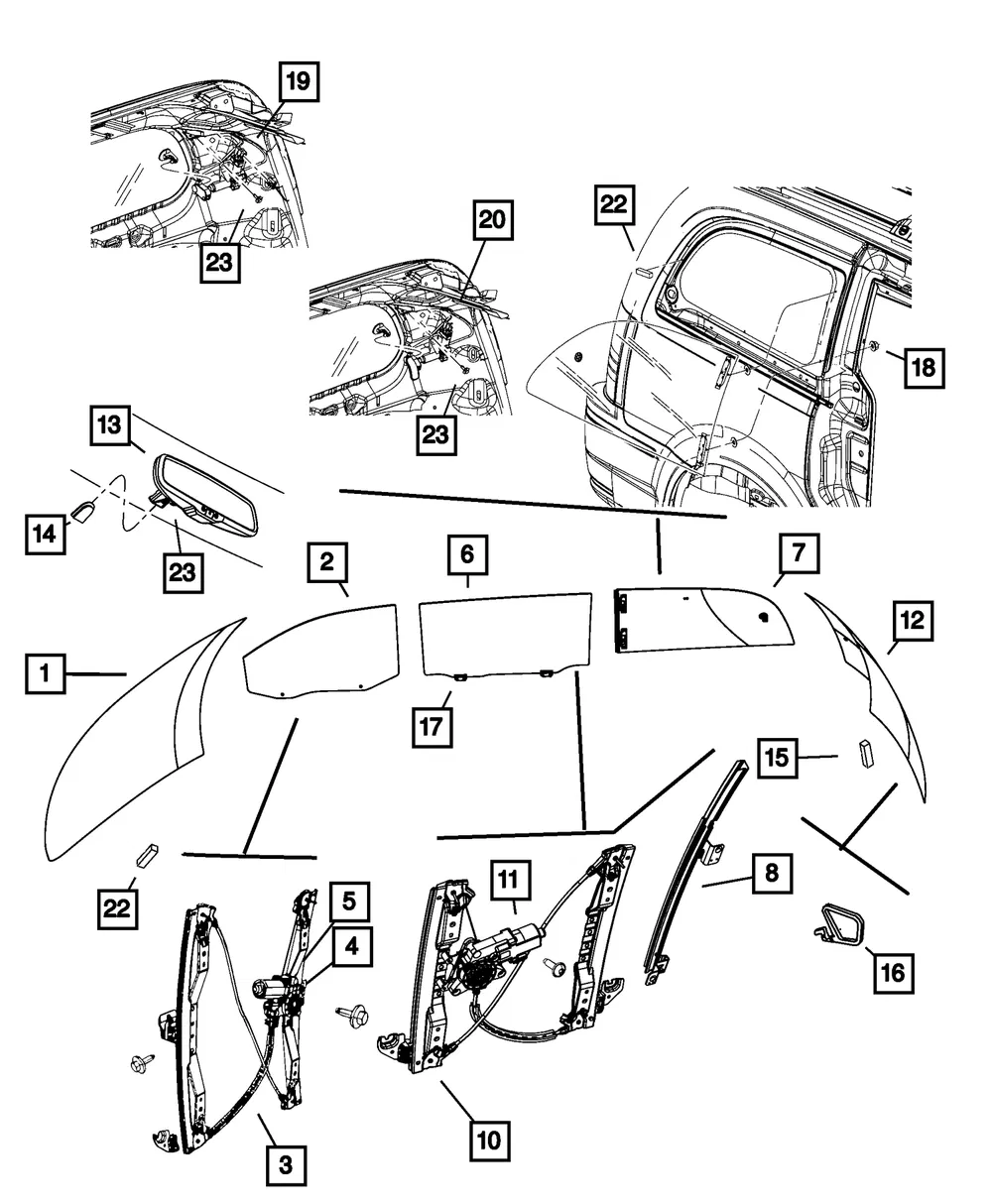 Inside Rear View Mirror - Mopar (68104885ae)