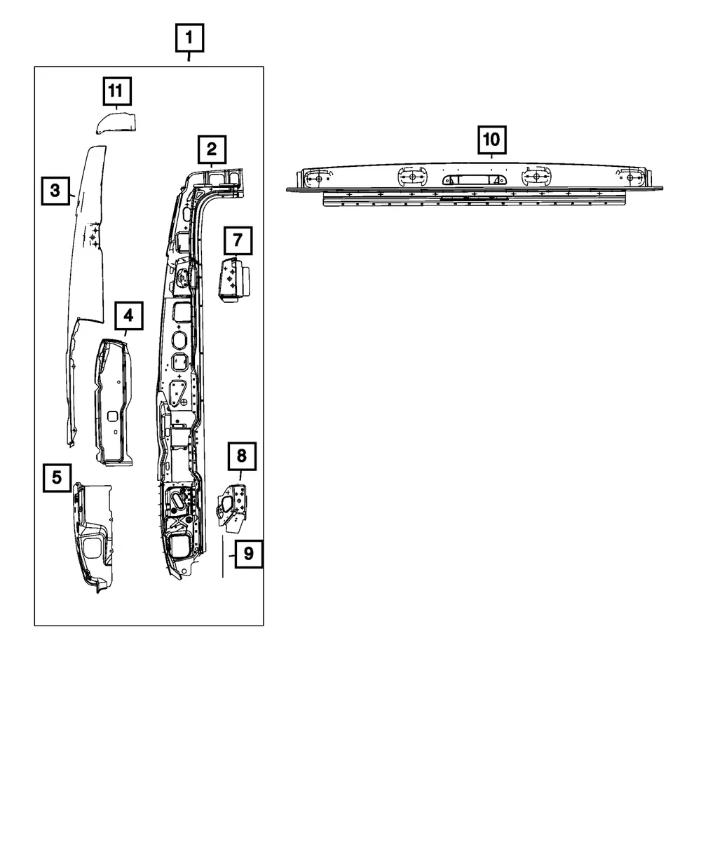 Roof Upper Rear Header - Mopar (68109630ab)