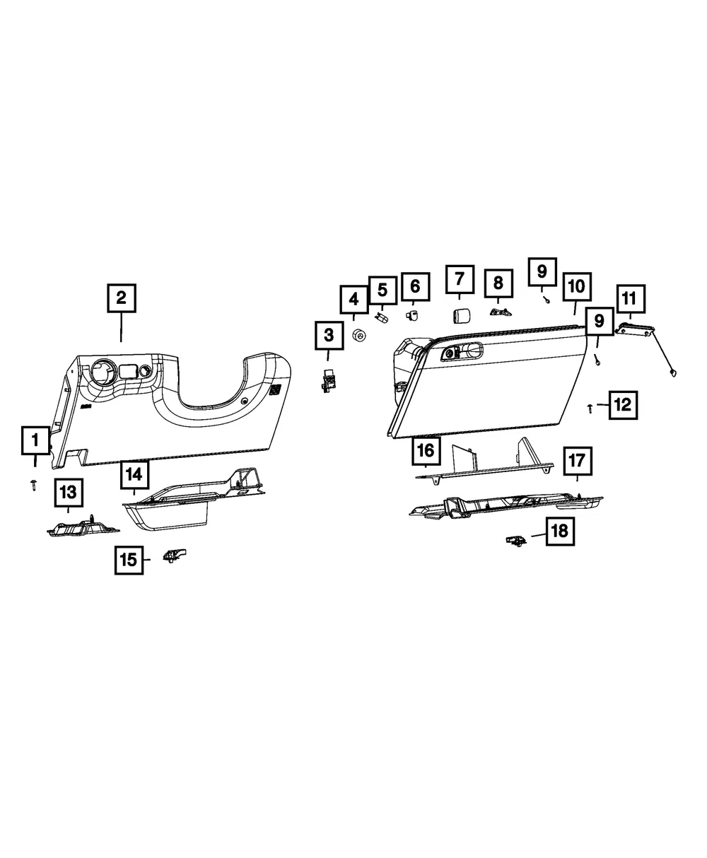 Glove Box Door Bumper - Mopar (68110896ab)