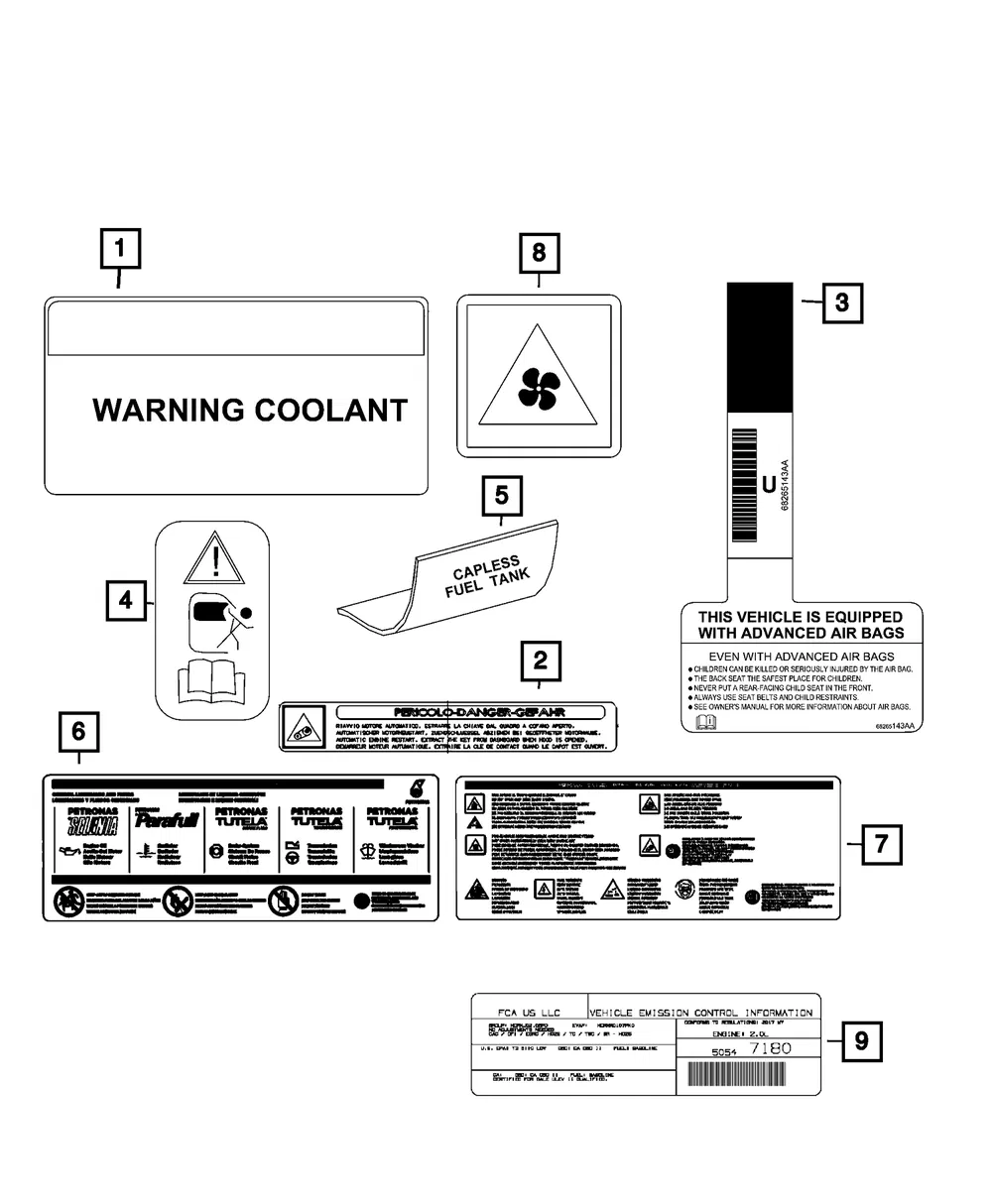 Warning Label - Mopar (68119507aa)