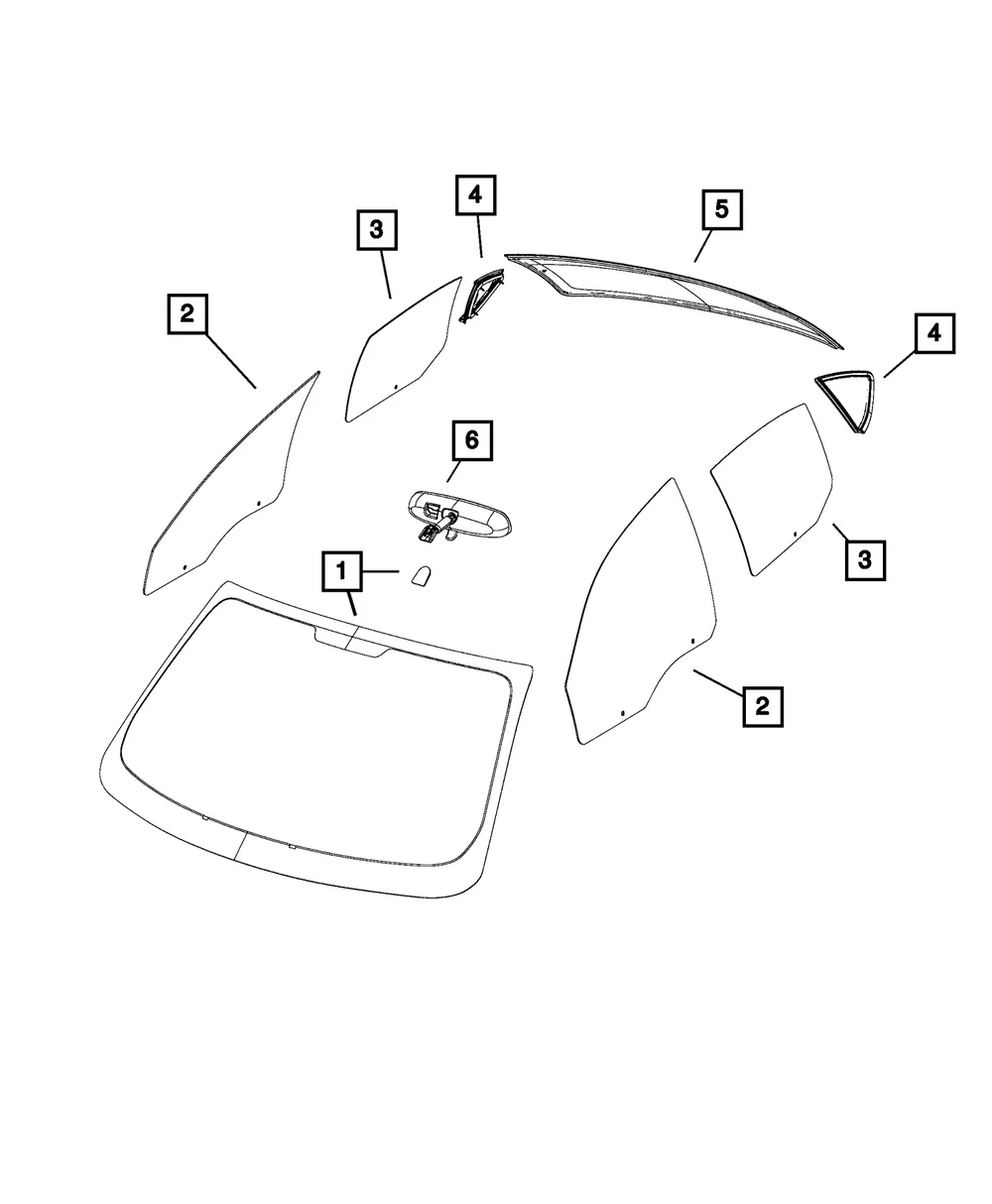 Shipping Assembly - 30 Lite Glass Windshield - Mopar (68145576ac)
