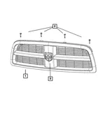 Radiator Grille - Mopar (68147353AA) - view 26
