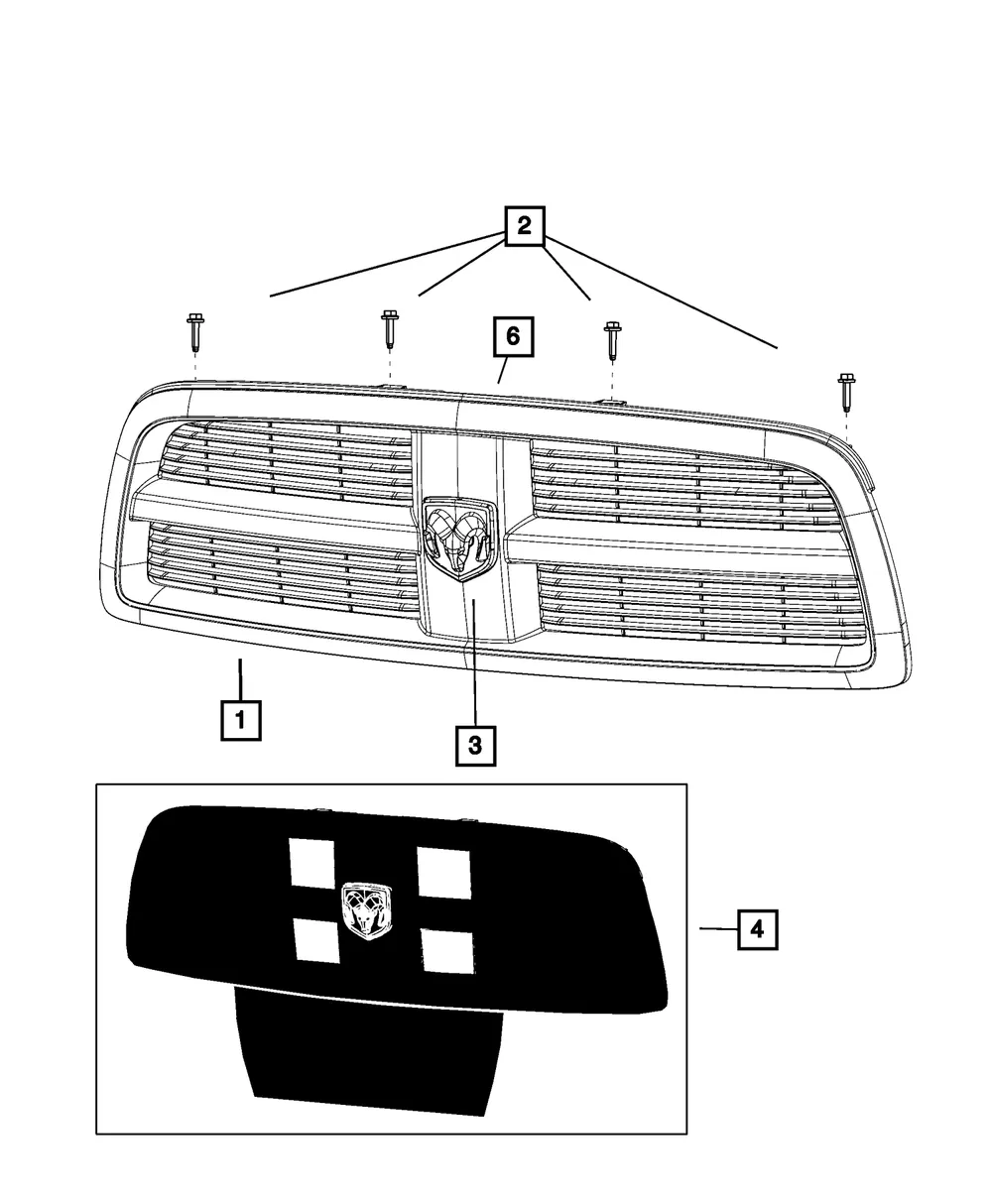 Radiator Grille - Mopar (68147882AA) - view 6