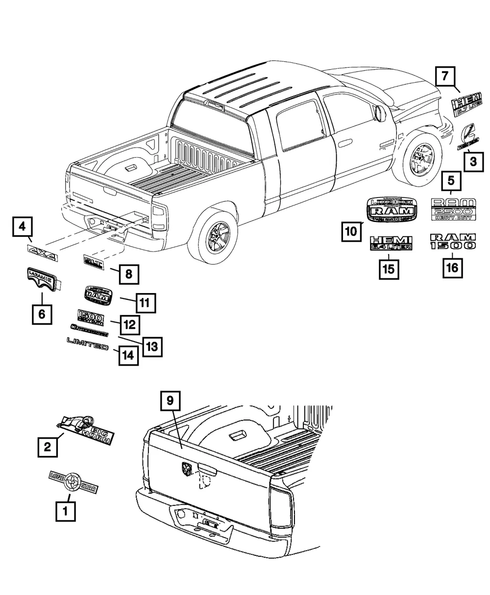 None Nameplate - Mopar (68154708AB) - view 11