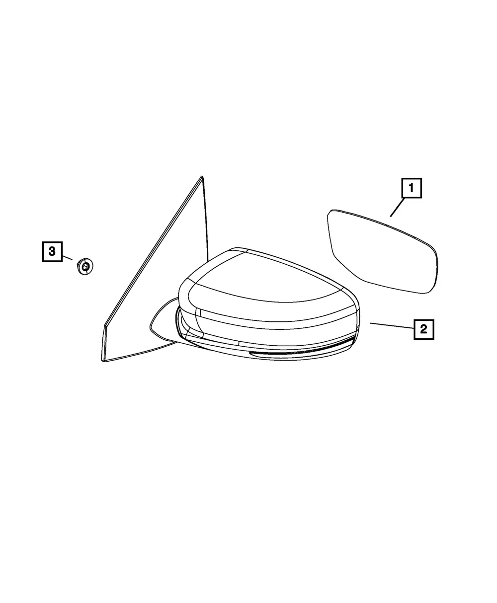 Mirror Replacement Glass, Right, Export - Mopar (68164848aa)