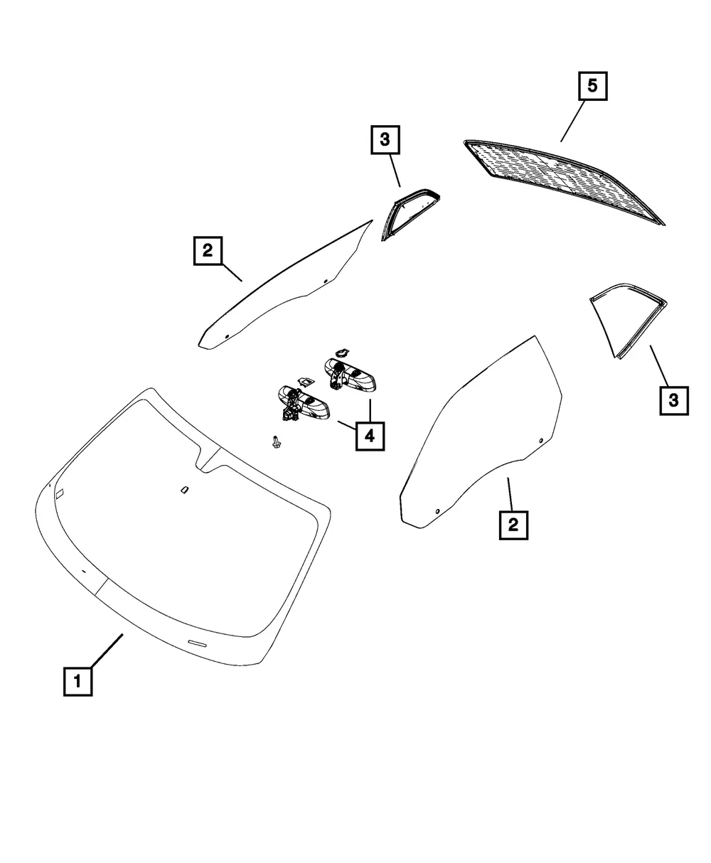 Shipping Assembly - 30 Lite Glass Windshield - Mopar (68166860AG)