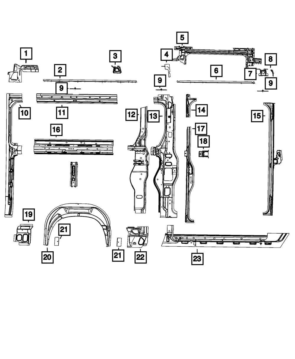 C-Pillar Reinforcement - Mopar (68167428aa)