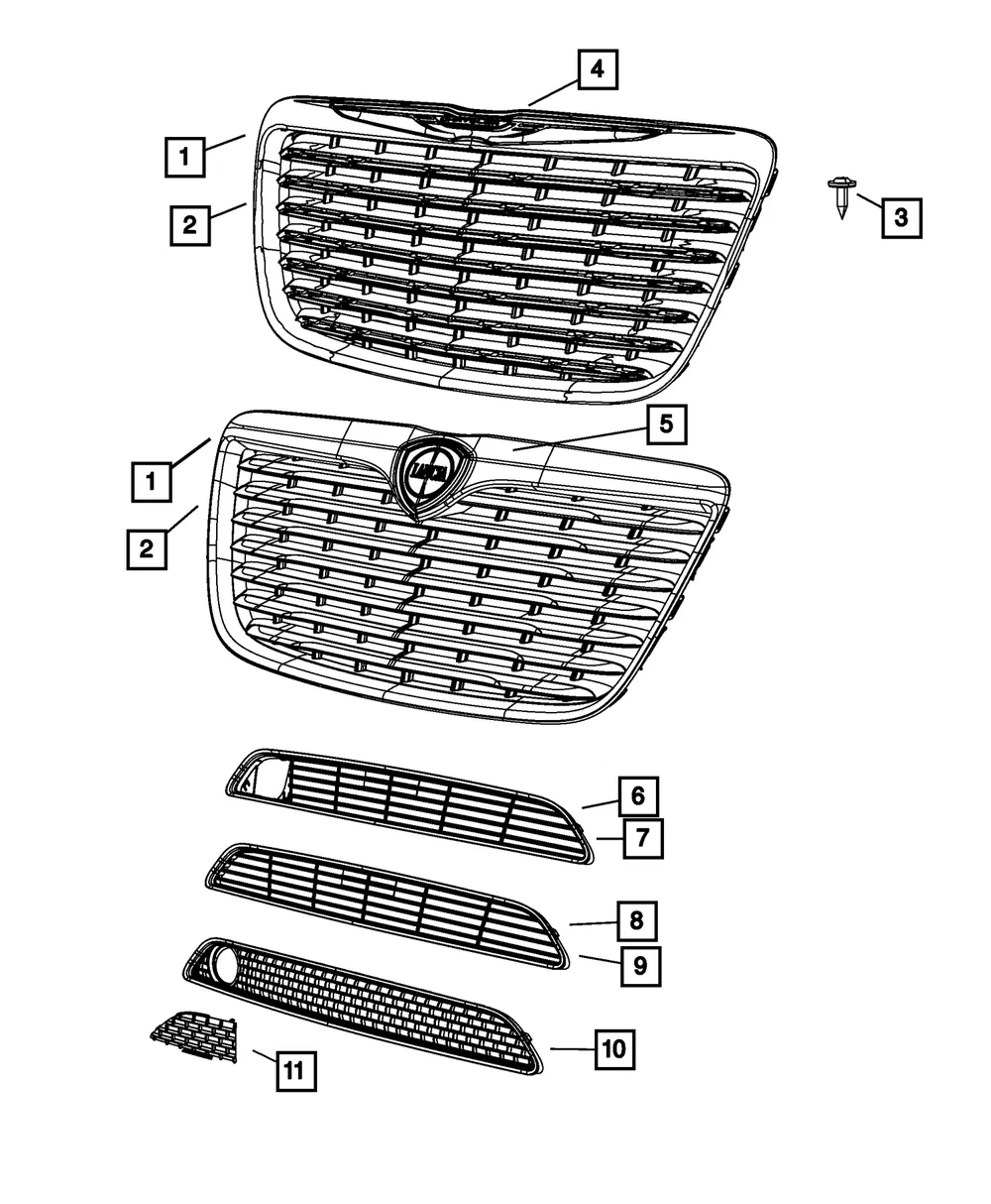 Lower Grille, Export - Mopar (68184055aa)