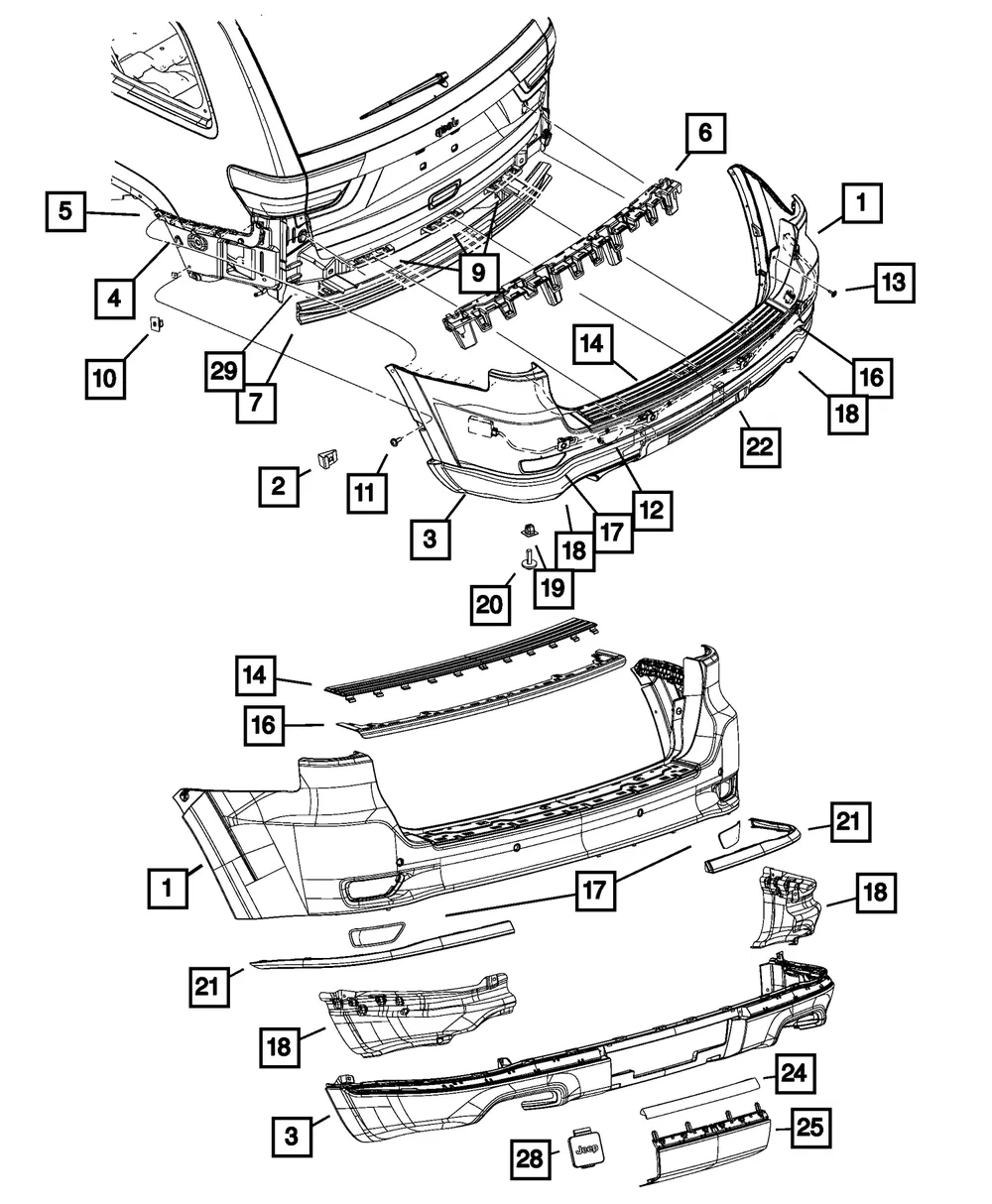 Rear Lower Fascia - Mopar (68185293AB) - view 5