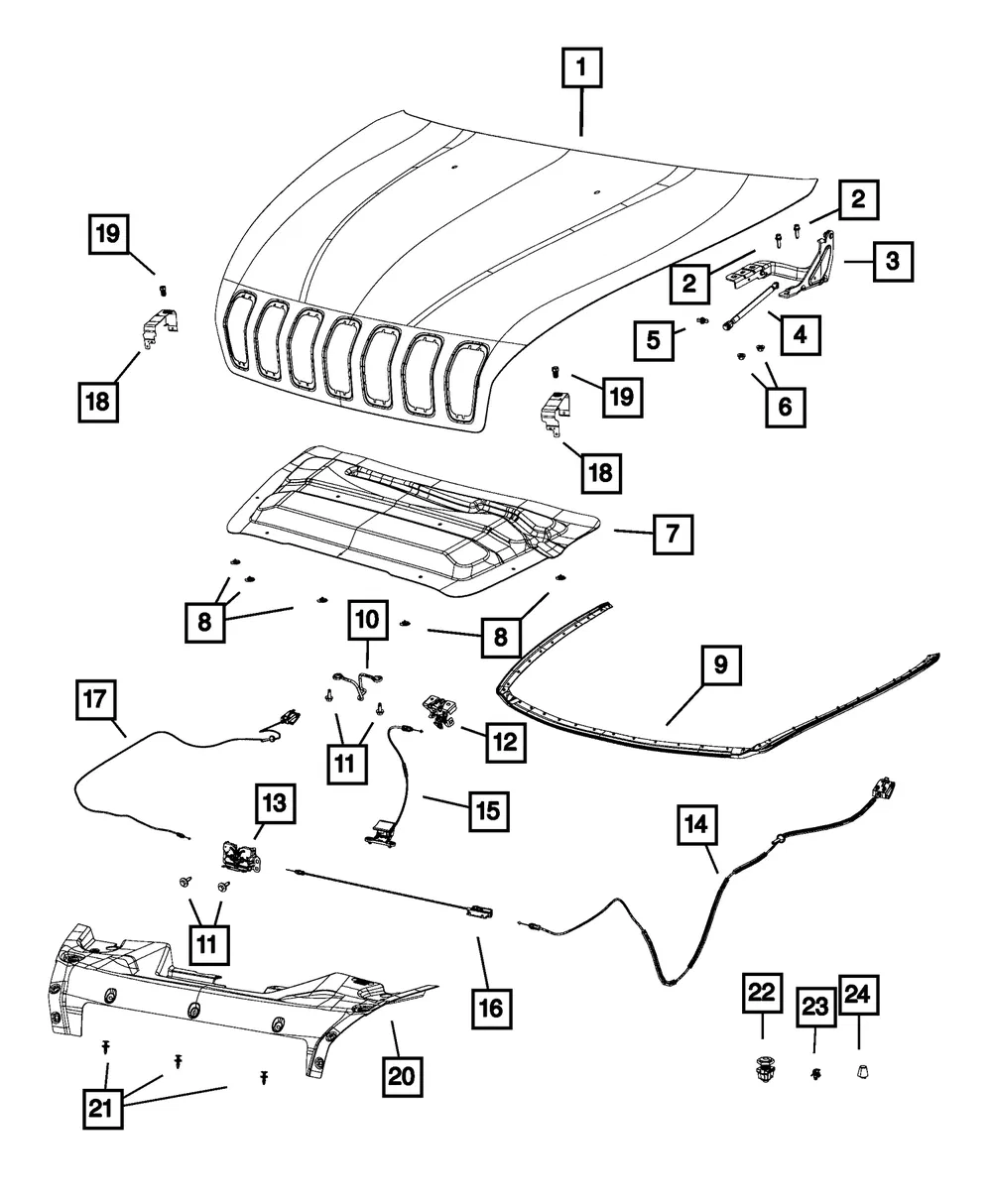 Hood Release Cable - Mopar (68192459AA) - view 8