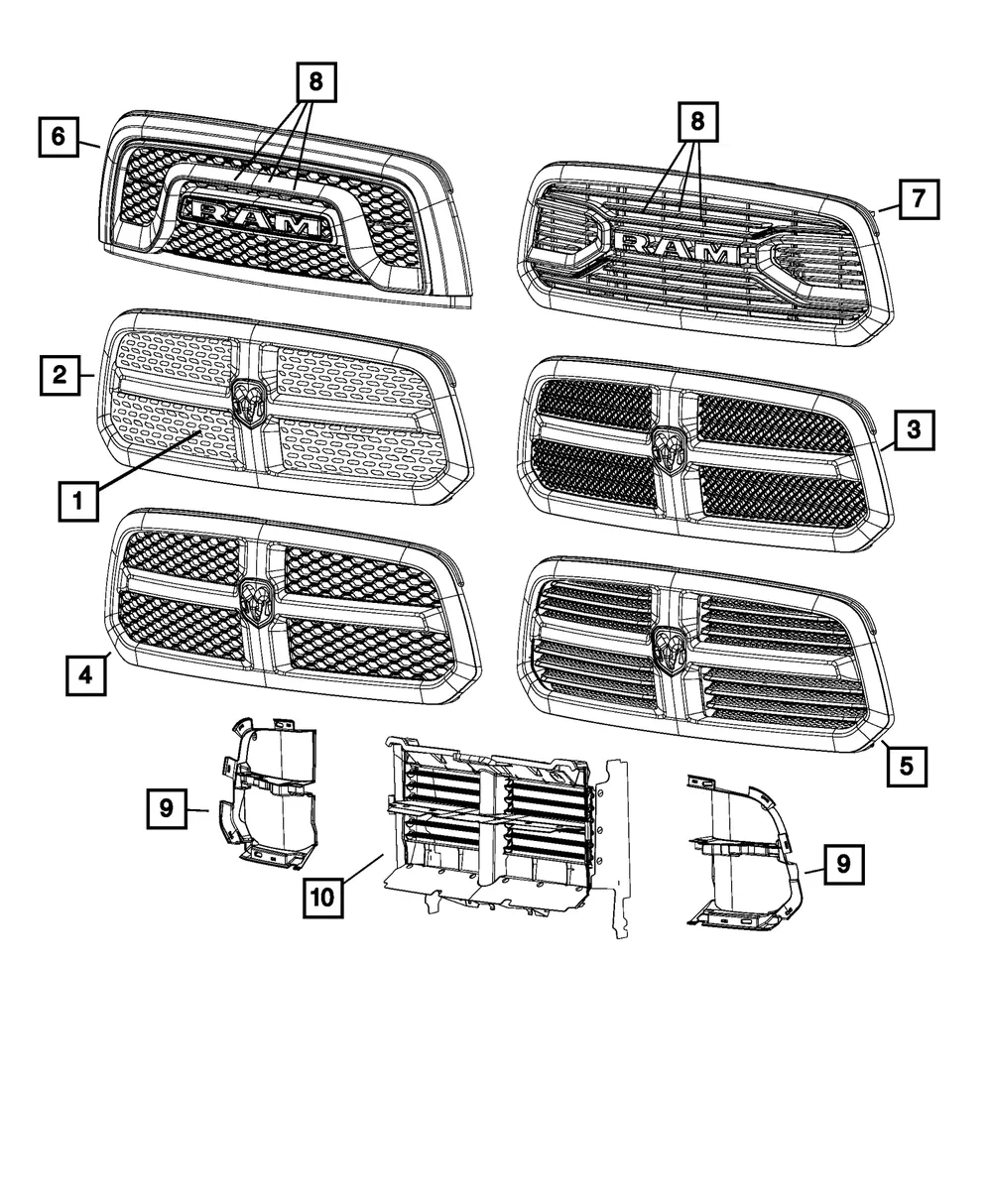 Radiator Grille - Mopar (68197703AA) - view 8