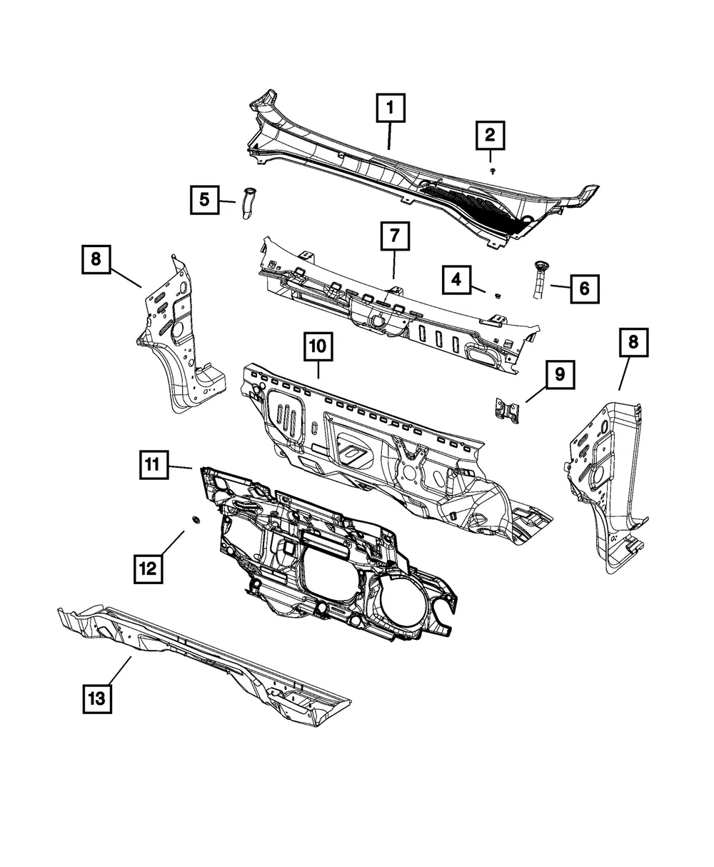 Cowl Grille Drain - Mopar (68201840aa)